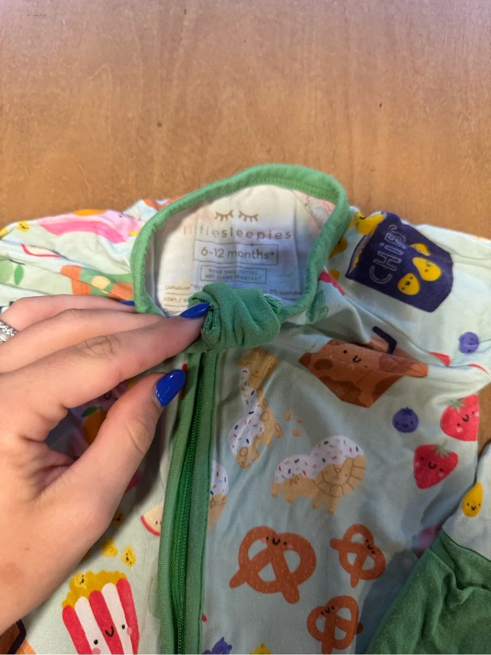 Little Sleepies Snack-Print Footed One-Piece